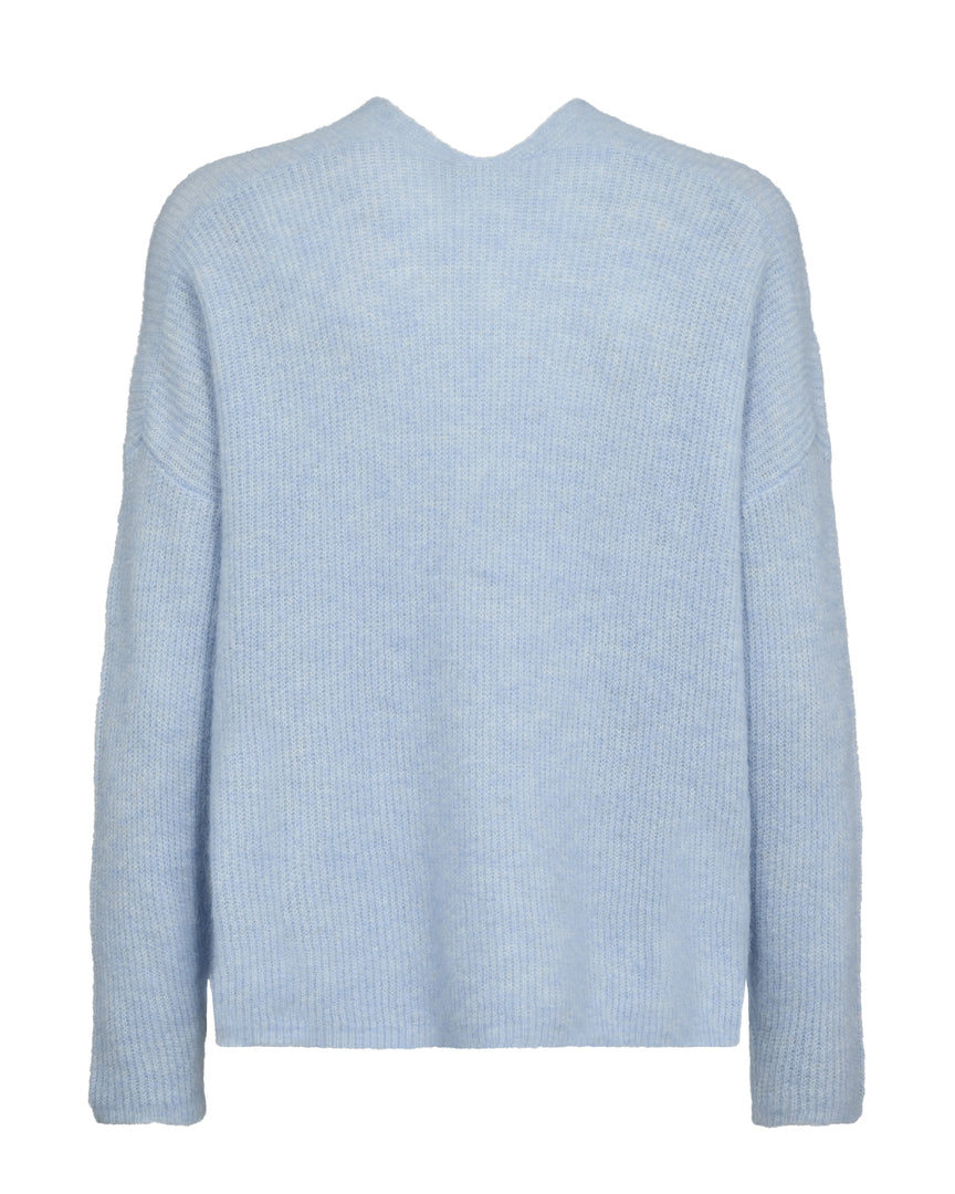 Thora V-Neck strik - Cashmere Blue